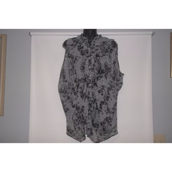 Millau Multi - Color Gray Black Print Sheer Sleeveless Blouse Size Small S - Picture 1 of 7